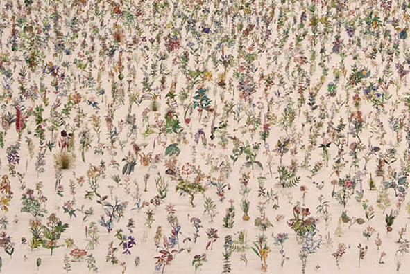 13c Blackfield_LA copydetail Detail from Zadok Ben David: Blackfield, 2007-09, painted stainless steel and sand, ht. of plants. 1-20 cms