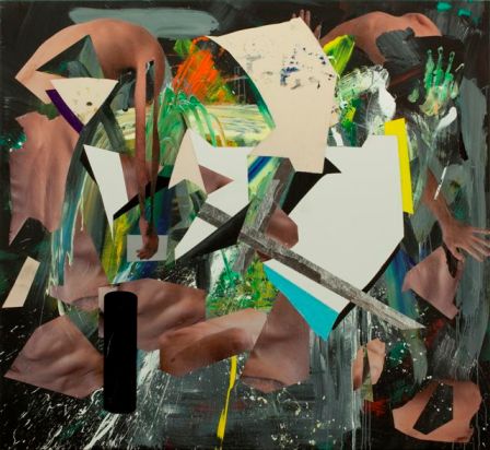guy avital -With_Letter_and_Knife_2010_11_Acrylic_and_Collage_on_Canvas_195X203_cm