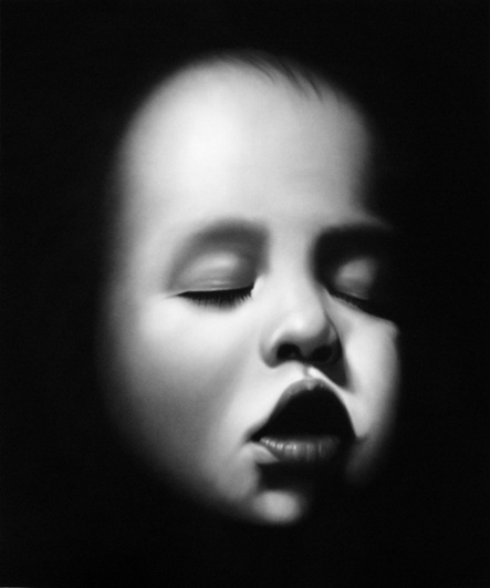 Robert Longo, Untitled (Damien), 2007, charcoal on paper