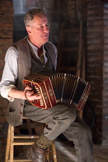 Geoffrey Rush as Hans Hubermann in The Book Thief.