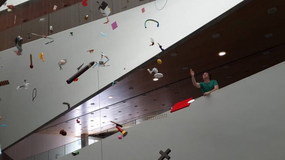 Tom Friedman installs Up in the Air at the Tel Aviv Museum of Art/Photo: Ayelet Dekel