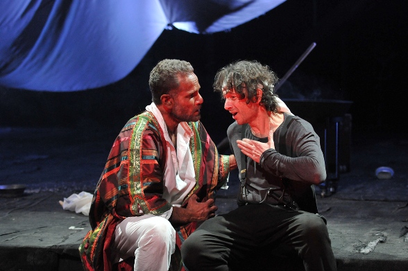 Othello (Mickey Leon) and Iago (Sasha Demidov)/Photo: Sergei Demanchuk