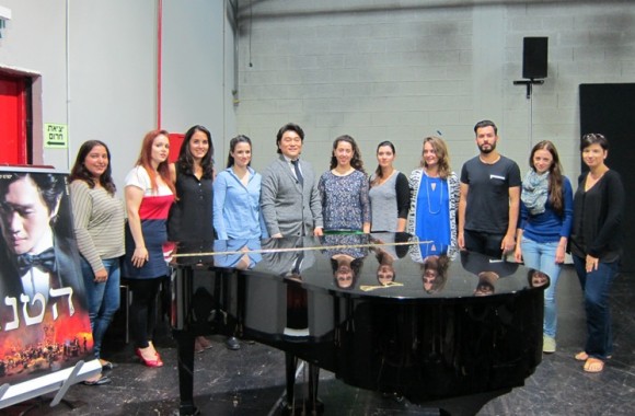 Jae-Chul Bae with the singers of the Meitar Opera Studio at The Israeli Opera/Photo: Ayelet Dekel